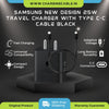 Samsung 25W GAN Adapter Charger With Type C to C Cable (Black Adapter With Cable)