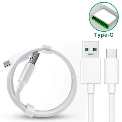 Oppo F19 Pro SUPERVOOC Type C Charge And Data Sync Cable 1 Mt White