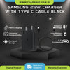 Samsung 25W Type C-C Charger Black (Adapter With Cable)