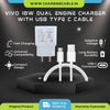 Vivo V21e 2 Amp 9V Dual Engine 18W Fast Mobile Charger with Type C Cable