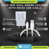 Vivo V15 2 Amp 18W Dual Engine Mobile Charger with Data Cable