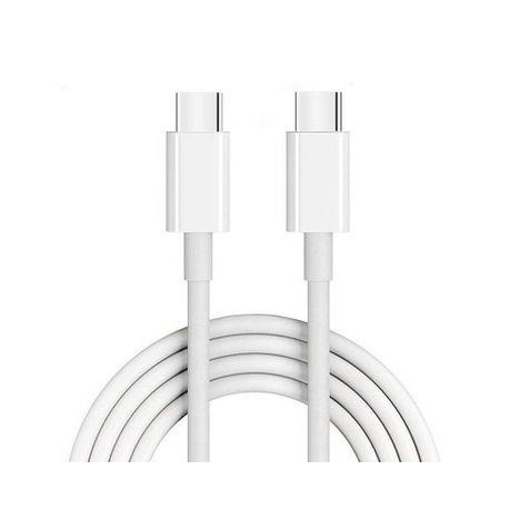 White Type-C to Type-C charge and sync cable, 1m