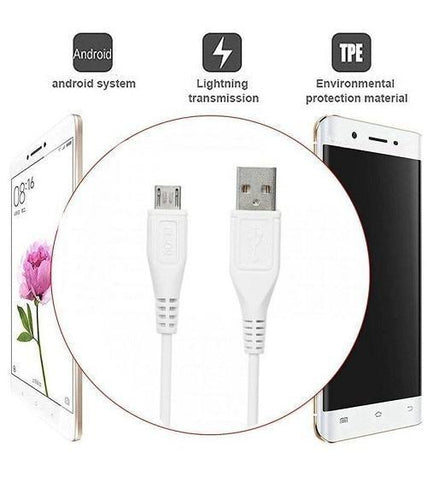 Vivo V11 Pro Fast Charge And Data Sync 1.2 Mt Cable White-chargingcable.in