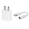 2 in 1 Combo- Apple iPhone 14 Pro Max 20W Power Adapter with Apple Headphone Jack Connector - Mobile Accessories Combo Kits