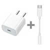 2 in 1 Combo- Apple iPhone 14 Pro Max 20W Power Adapter with Apple Headphone Jack Connector - Mobile Accessories Combo Kits