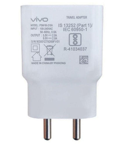 VIVO Y93 2Amp 9V Support Fast Charge Mobile Charger with Cable (White)-chargingcable.in