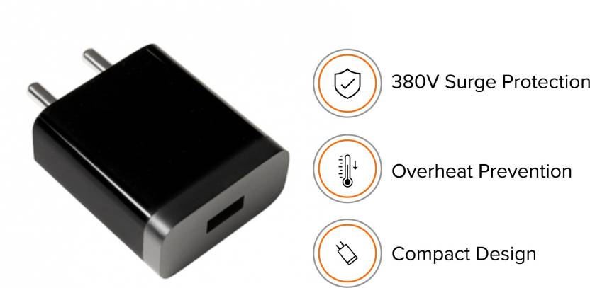 Redmi Y3 Mobile Fast Charger 3 Amp With 1.2 Mt Data & Sync Cable (Black)-chargingcable.in