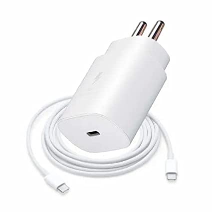 Samsung Galaxy F34 25W Type-C To Type-C Adaptive Fast Mobile Charger With Cable White
