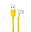 USB to Type-C L-Shaped Yellow 1M Cable (Supports Upto 120W)