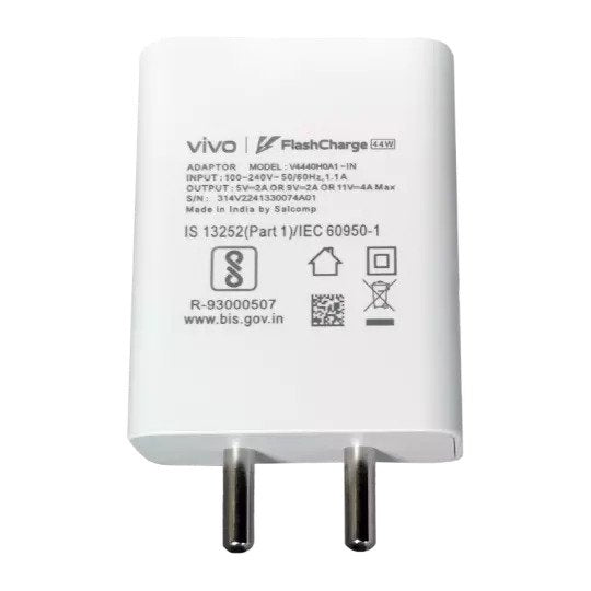 Vivo Y100 Support FlashCharge 44W Fast Mobile Charger With Type-C Data Cable