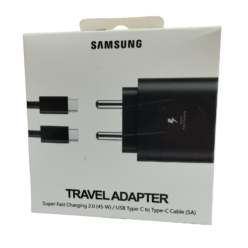 Samsung Galaxy S23 Ultra 45W Super Fast Charging Travel Adapter With C To C Cable Black