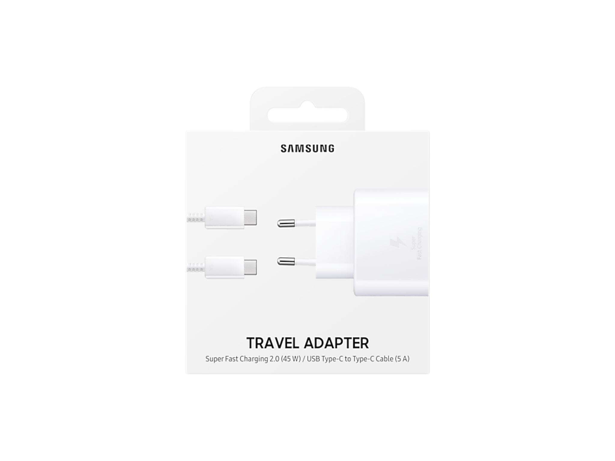 Samsung Galaxy S23 Plus 45W Super Fast Charging Travel Adapter With C To C Cable White