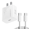 Samsung 25W GAN Adapter Charger With Type C to C Cable (White Adapter With Cable)