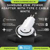 Samsung 25W Type C-C Charger White (Adapter With Cable)