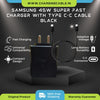 Samsung 45W Type C-C Charger Black (Adapter With Cable)