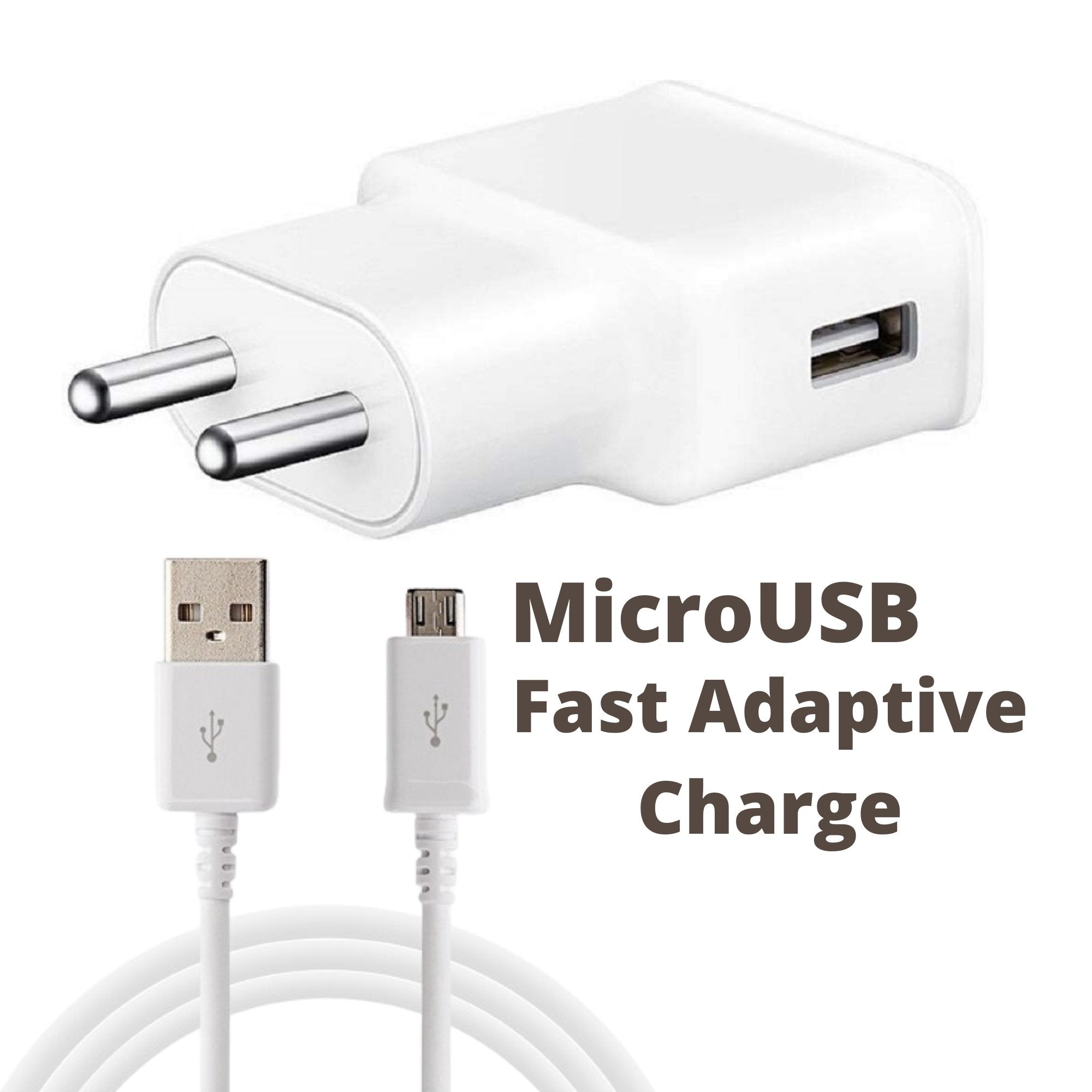 Samsung A02 Adaptive Mobile Charger 2 Amp With Adaptive Fast Cable White