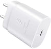 Samsung Galaxy F34 25W Type-C To Type-C Adaptive Fast Mobile Charger With Cable White