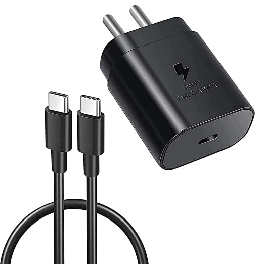 Samsung Galaxy Z Flip4 25W Type C-Type-C Adaptive Fast Mobile Charger With Cable Black