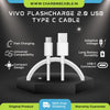 Vivo Y100 Original Flashcharge 2.0 Type C Cable And Data Sync Cord-White