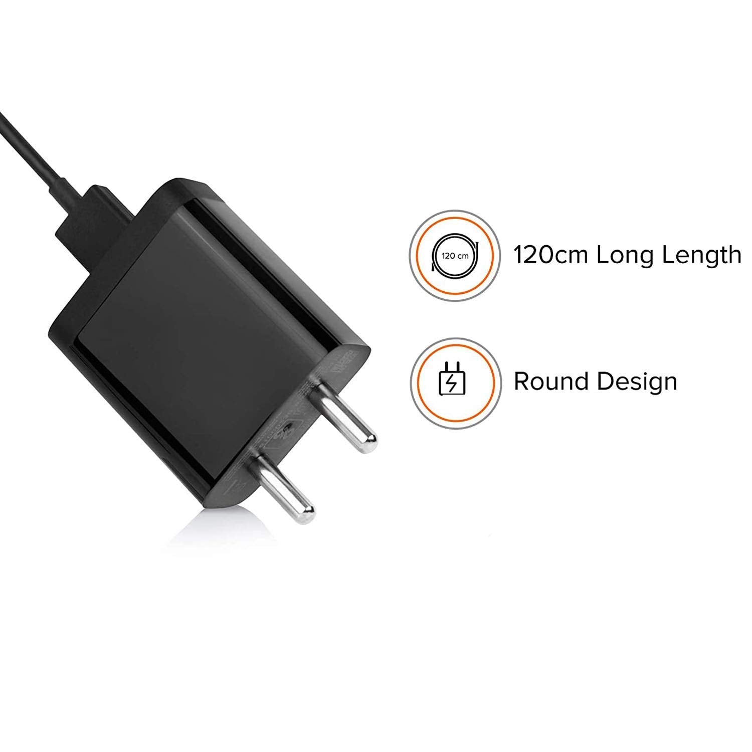 Redmi 9 Prime Fast 10W 2 Amp Mobile Charger With Type-C Cable Black