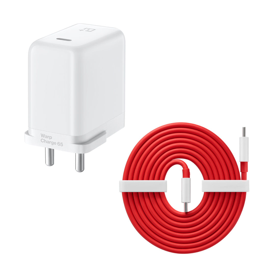 Oneplus 9 Warp Charge 65W Mobile Charger With Type C to Type-C Cable Red