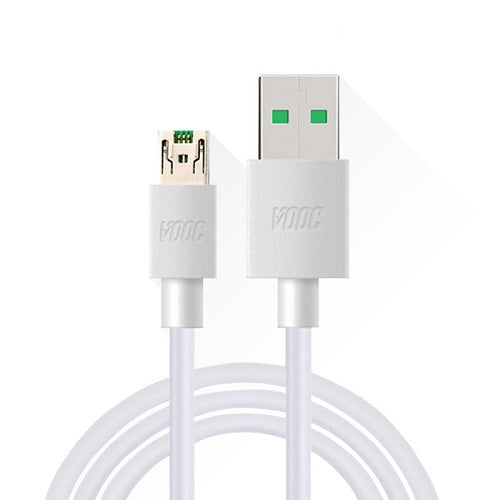 OPPO F5 Youth 4 Amp Fast Charger With 1.2 Mt Charge & Data Sync Cable (White)-chargingcable.in