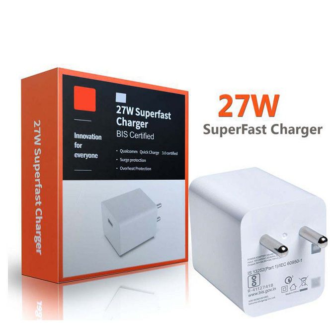 Poco X2 Superfast 27W Support SonicCharge 3 Amp Mobile Charger With Type-C Cable