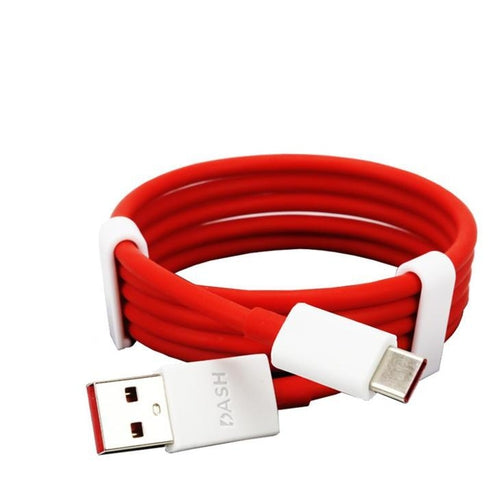 Type C Data Cable Charge & Sync Cable for One Plus Devices- 1M-Red & White-chargingcable.in