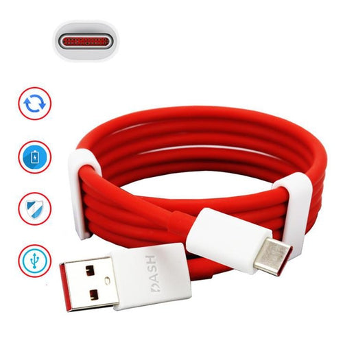 Oneplus 6T Dash 4 Amp Mobile Charger With Dash Type C Cable Red-chargingcable.in