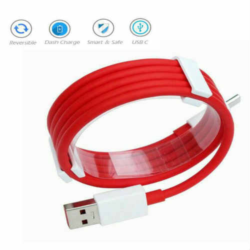 Type C Data Cable Charge & Sync Cable for One Plus Devices- 1M-Red & White-chargingcable.in