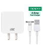 OPPO F5 Youth 4 Amp Fast Charger With 1.2 Mt Charge & Data Sync Cable (White)-chargingcable.in