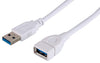 USB 3.0V Extension Cable USB male-A to female-A cable -5Meter(White)-chargingcable.in