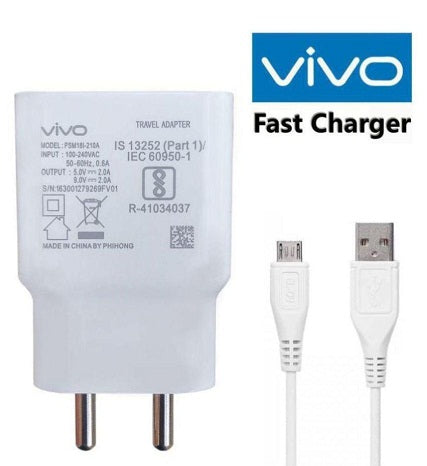 VIVO Y93 2Amp 9V Support Fast Charge Mobile Charger with Cable (White)-chargingcable.in