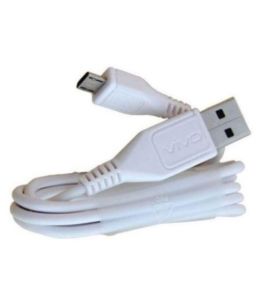 Vivo Y3 2 Amp Dual Engine Fast Mobile Charger with Data Cable 1M Cord-White-chargingcable.in