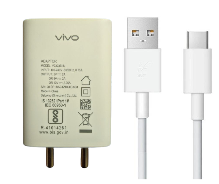 Vivo Z1X FlashCharge 22.5W Fast Mobile Charger With Type-C Data Cable