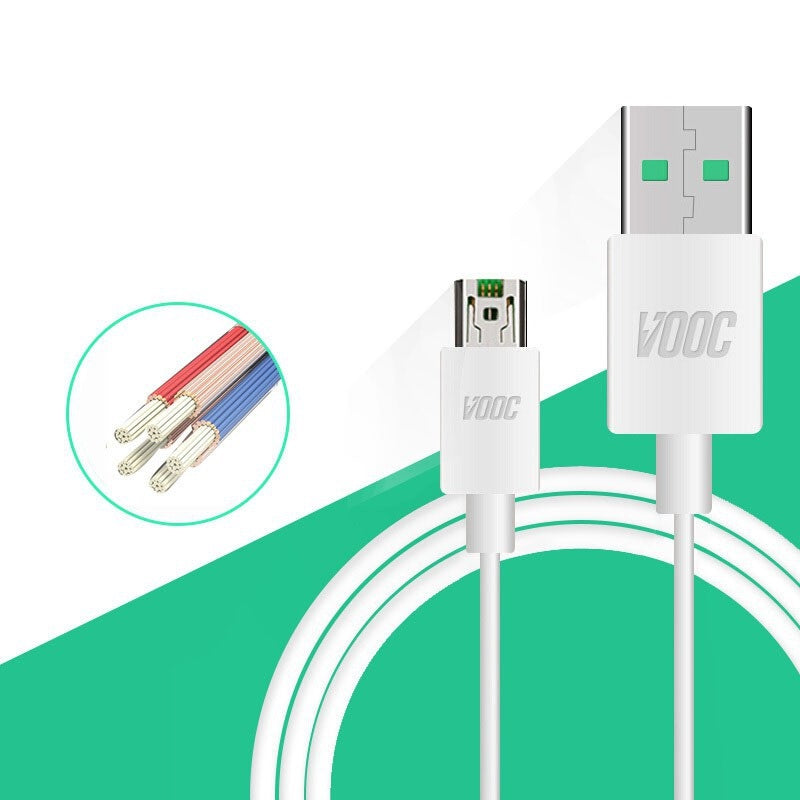 Oppo A5S VOOC Charge And Data Sync Cable 1 Mt White-chargingcable.in