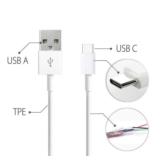 Type C Data Cable Charge & Sync Cable for Letv Devices- 1M-White-chargingcable.in