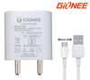 Gionee Mobile Charger 2 Amp With Fast Charging Micro Data Cable White