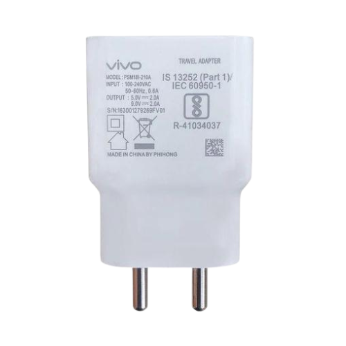 Vivo S1 2AMP 18W Dual Engine Fast Mobile Charger with Data Cable