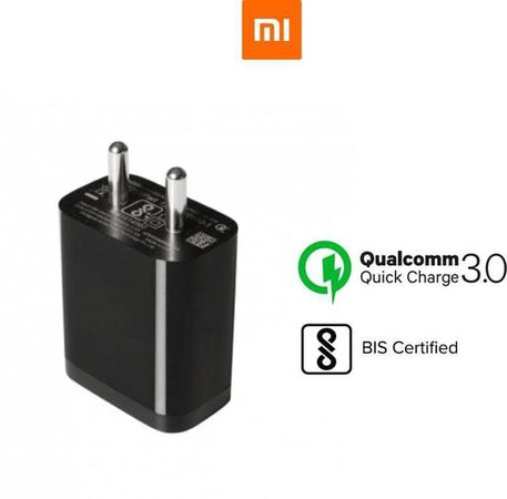XIAOMI Redmi Note 5 Pro Mobile Fast Charger 3 Amp With 1 Mt Data & Sync Cable (Black)-chargingcable.in