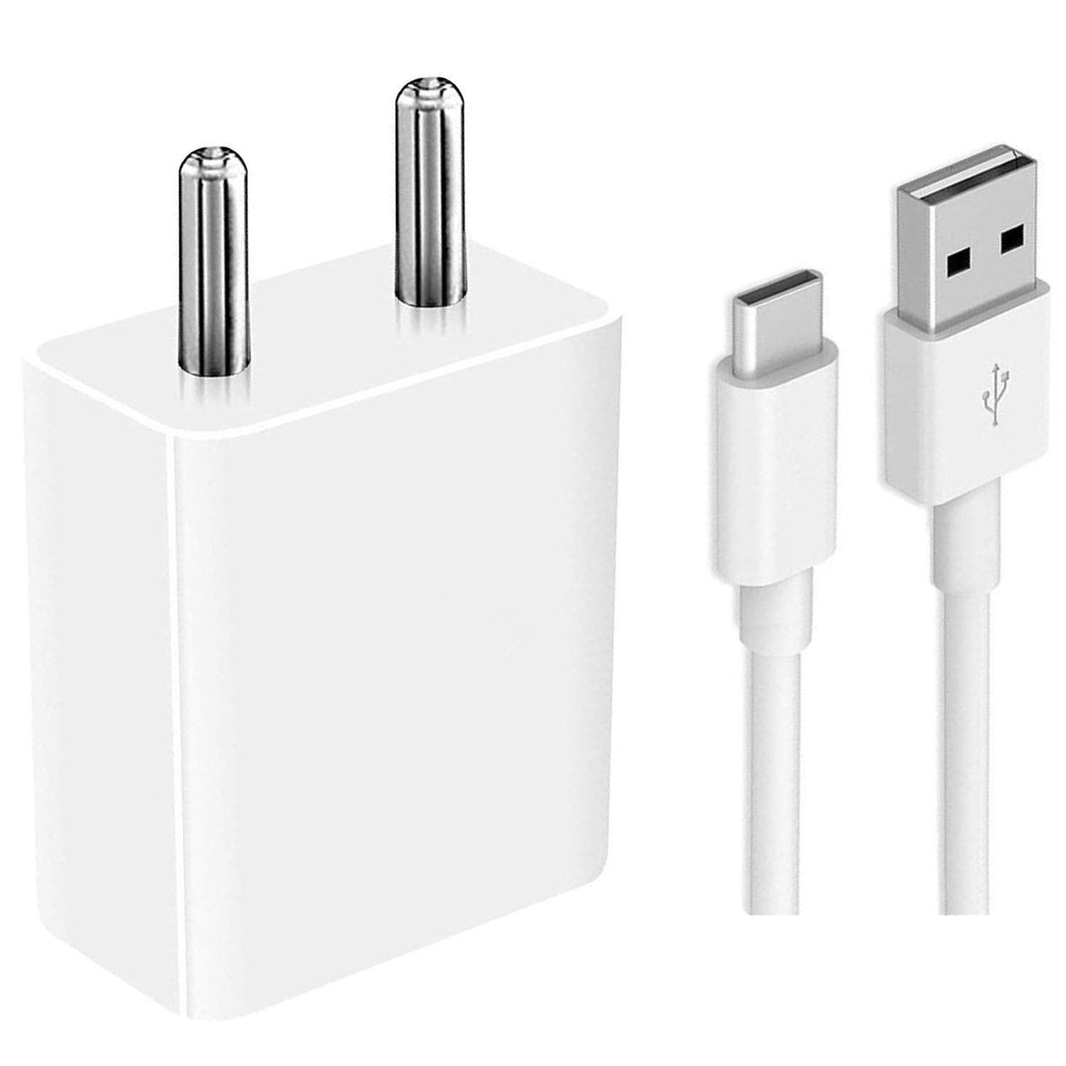 Oppo A55 18W Vooc Fast Charge Charger With Type-C Data Cable 1M White