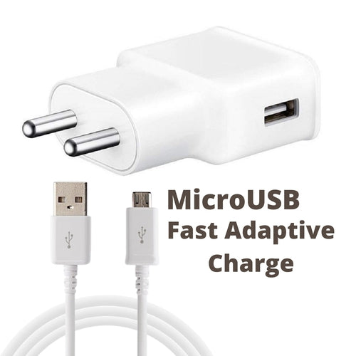 Samsung J6 Prime Adaptive Mobile Charger 2 Amp With Adaptive Fast Cable White